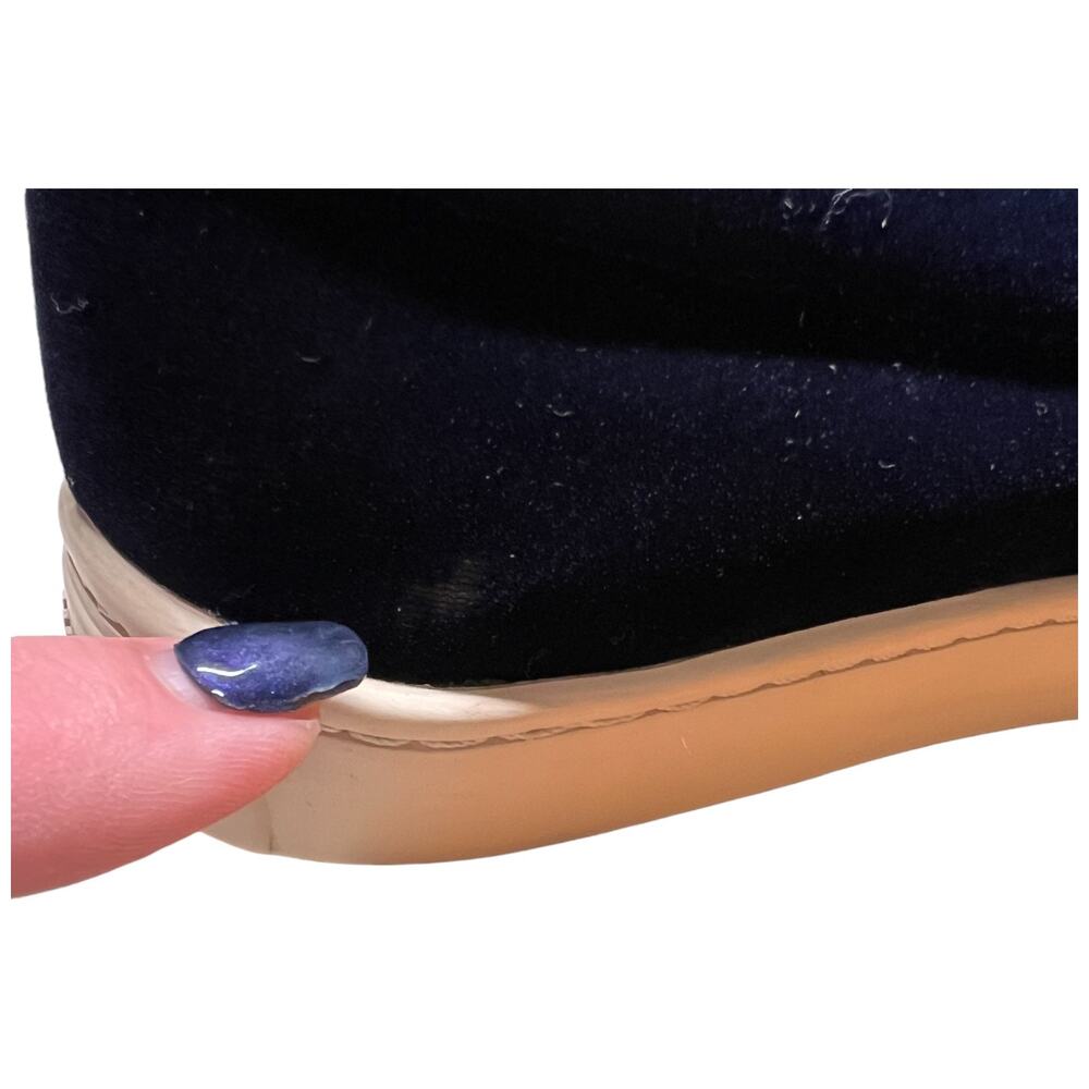SOLUDOS Women 7 Navy Velvet Llama Alpaca Sneaker Slip On Shoes Flats READ - Picture 11 of 14